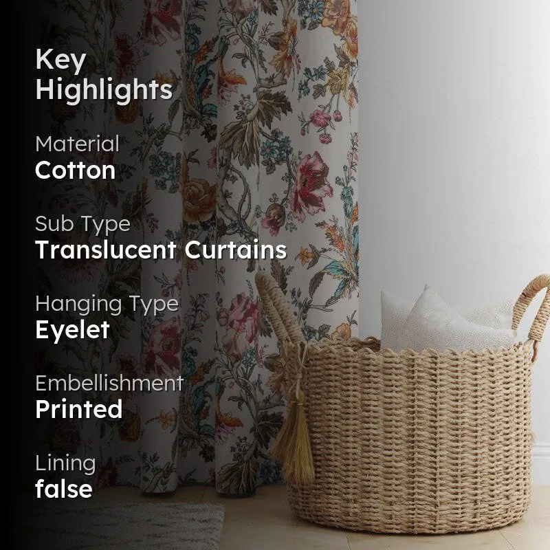 Mivaana Floral Curtain - Red media 2