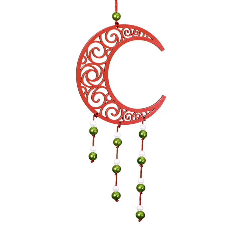 Carved Crescent Dream Catcher - Red media 4