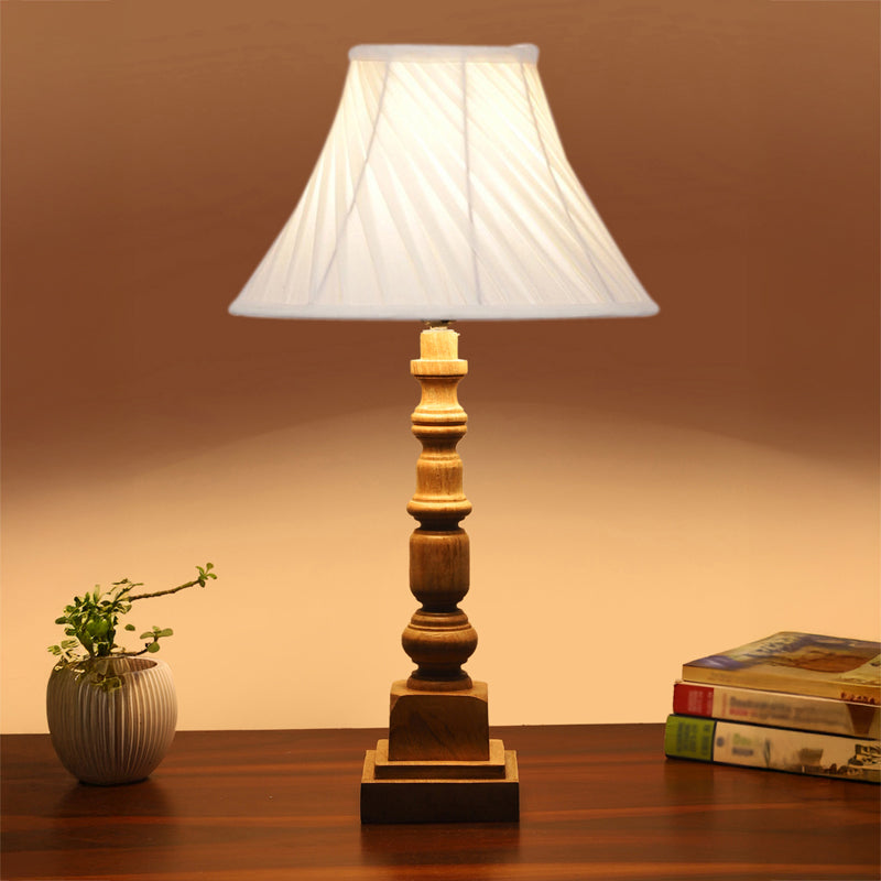Twistra I Arbor Wooden Table Lamp - Ivory,Brown