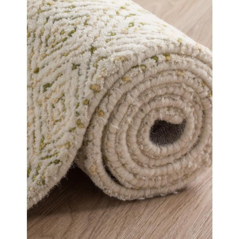 Timeless Textures Hand Tufted Wool Rug - Olive & White media 4