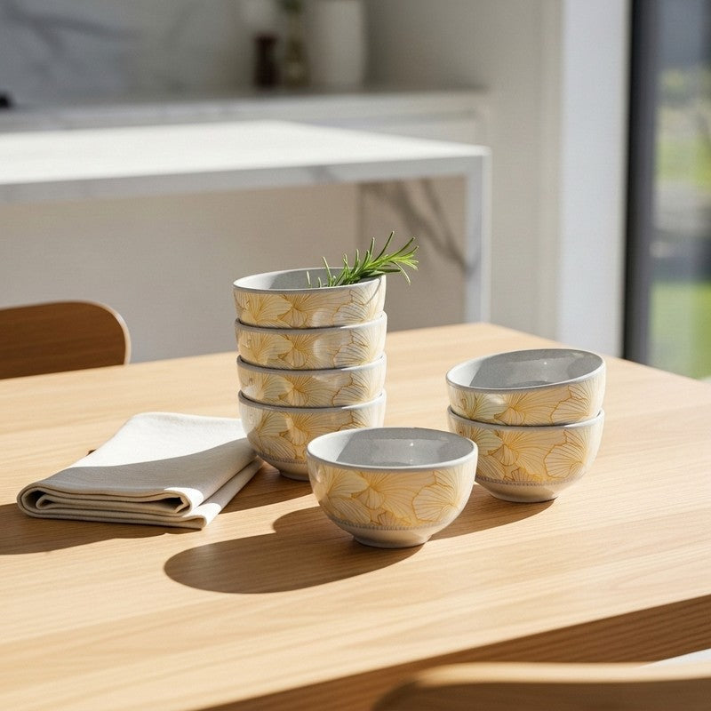 Flore Melamine Snack Bowls (140 mL Each) - Set of Six - 140 mL