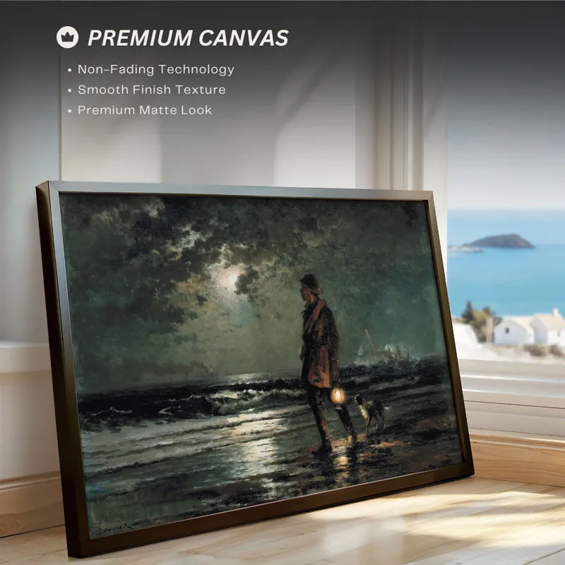 Moonlit Nights Wood Wall Art With Frame - Black media 4