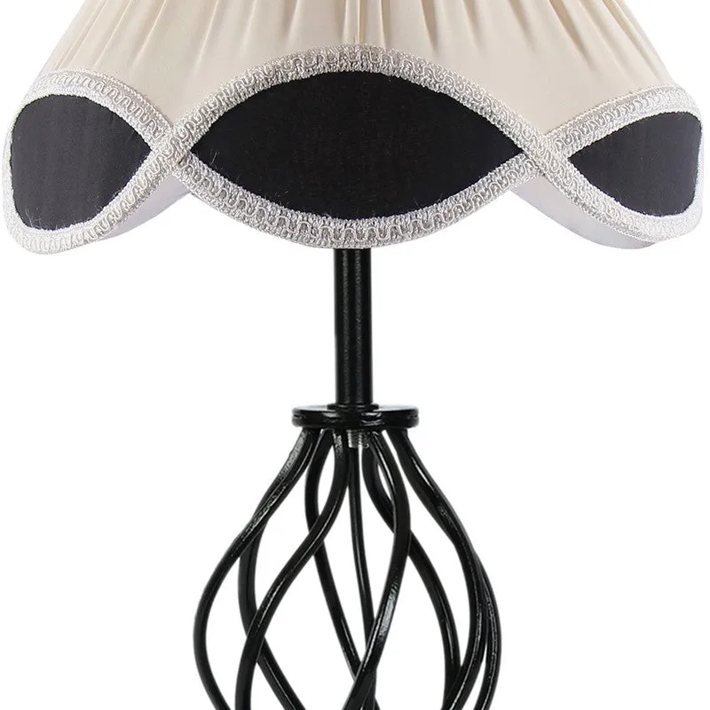 Auralirae Cotton Table Lamp With Wooden Base - Ivory media 8