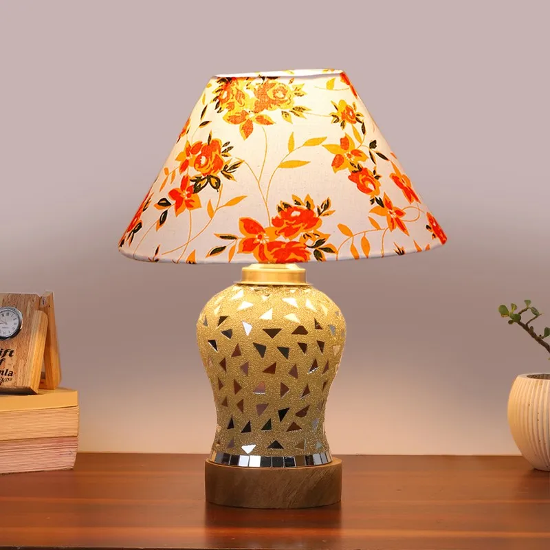 Liora Fleur Cone Wooden Table Lamp - Multicolor media 3