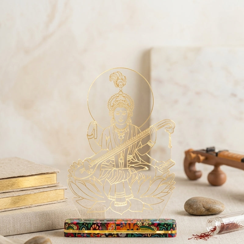 Mata Saraswati Acrylic Table Lamp - Transparent media 3