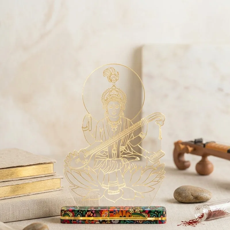 Mata Saraswati Acrylic Table Lamp - Transparent media 3