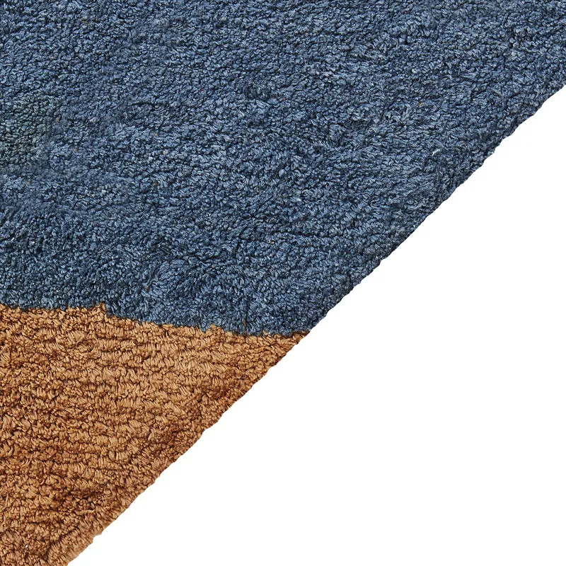 Plush Stripe Tufted Cotton Area Rug - Blue, Brown media 4