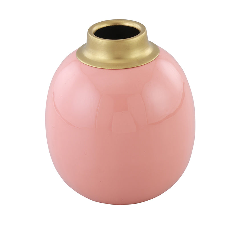 Linea Round Iron Vase - Peach media 5