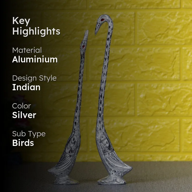 Amour Avian Showpieces (Silver) - Set of Two media 2
