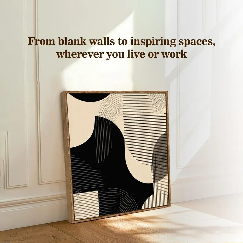 Linear Fusion Canvas Wall Art With Frame media 7