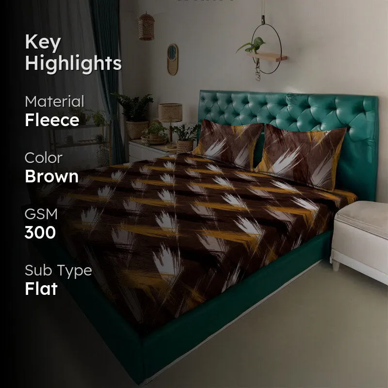 Shadow Streets Fleece Bedsheet - 300 GSM media 2
