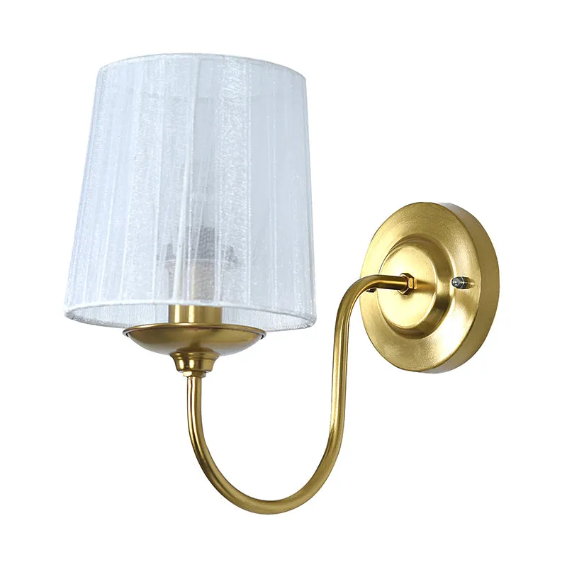 Pleat Carva Fabric & Metal Wall Lamp - Gold media 3