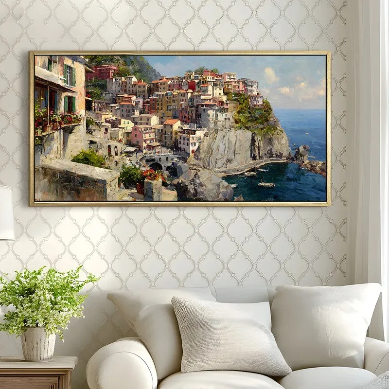 Chromatic Coast Canvas Wall Painting With Frame media 4