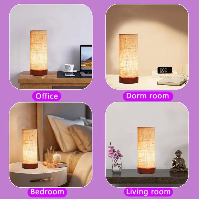Jaala Tower Wooden Table Lamp With Jute Shade - Brown,Beige media 5