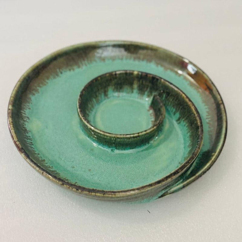 Swirl Swoop Ceramic Platter - Sea Green media 5