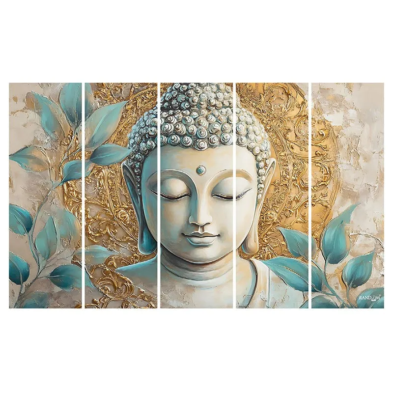 Buddha Calm Canvas Wall Art - Set Of Five media 5