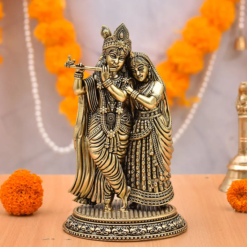 Blessed Radha Krishna Brass Idol media 6