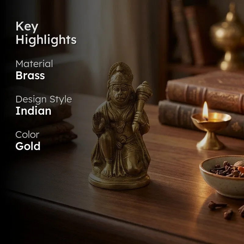 Lord Hanuman Divine Brass Idol media 2