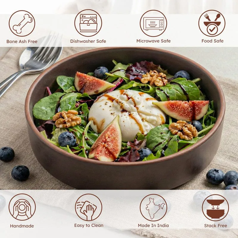 Salvo Ceramic Salad Bowl(700 mL Each) - Set Of Two media 6