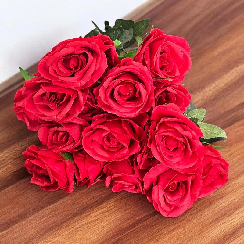 Faux Bright Rose Artificial Flower