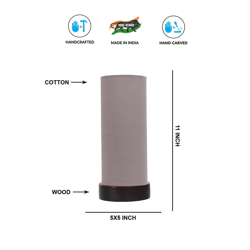 Mirza Tower Wooden Table Lamp - Grey,Brown media 6