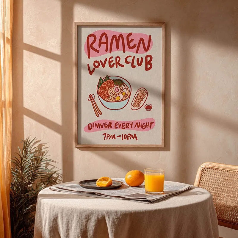 Ramen Club Archival Canvas Wall Art - Brown media 5