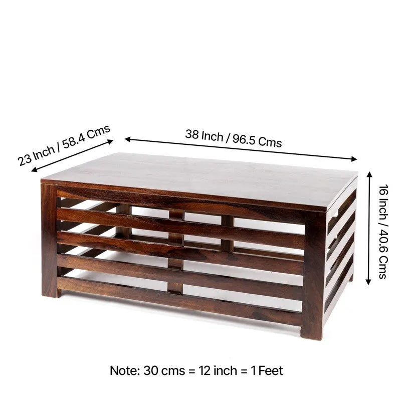 Cenrox Sheesham Wooden Center Table - Coffee Brown media 9