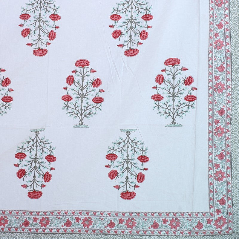 ShahiGuldaan Handblock Printed Cotton Bedsheet (Red) - 400 TC media 8