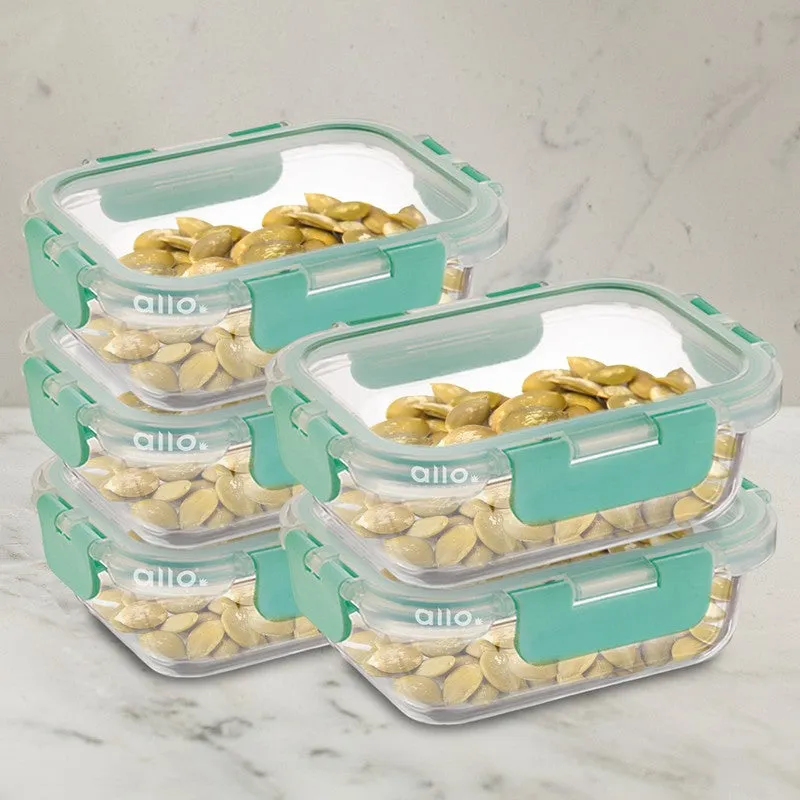 Grubsy Leak Proof Glass Lunch Box (185 mL Each) - Set Of Five media 3
