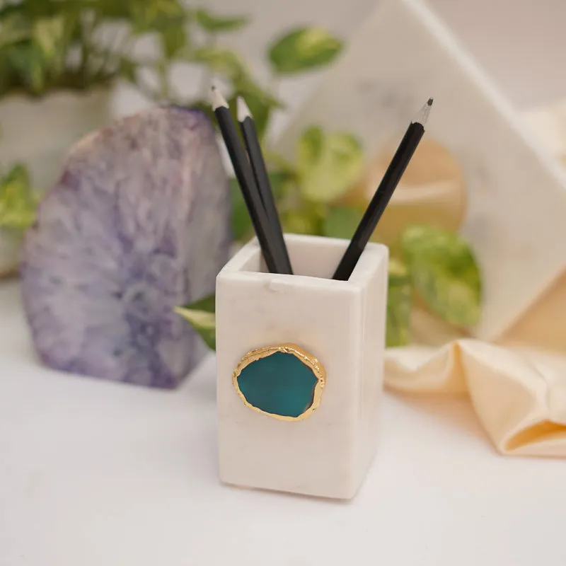 Kade Marble Agate Stationary Holder - Green media 3