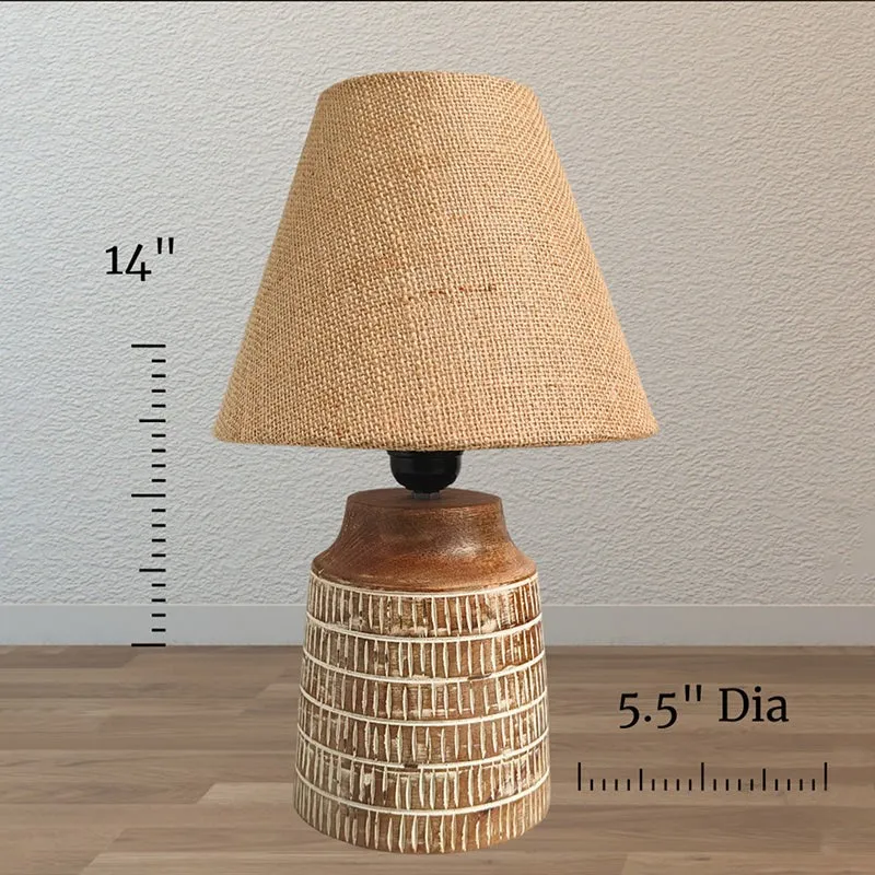 Ember Carve Wooden Table Lamp - Brown media 8