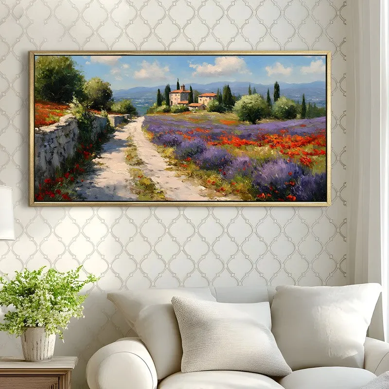 Lavender Lane Canvas Wall Painting With Frame media 4