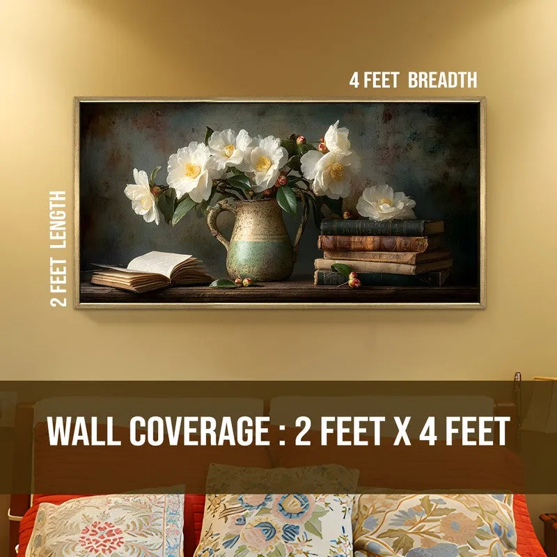 Pastel Hints Canvas Wall Painting With Frame media 8