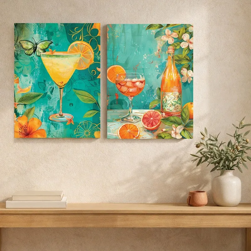 Still Refreshments Canvas Wall Art - Set of Two media 6
