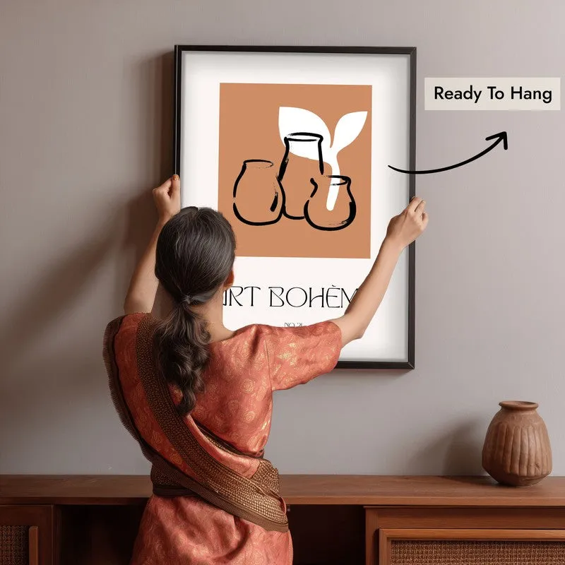 Earthen Trio Canvas Wall Painting With Black Frame media 6