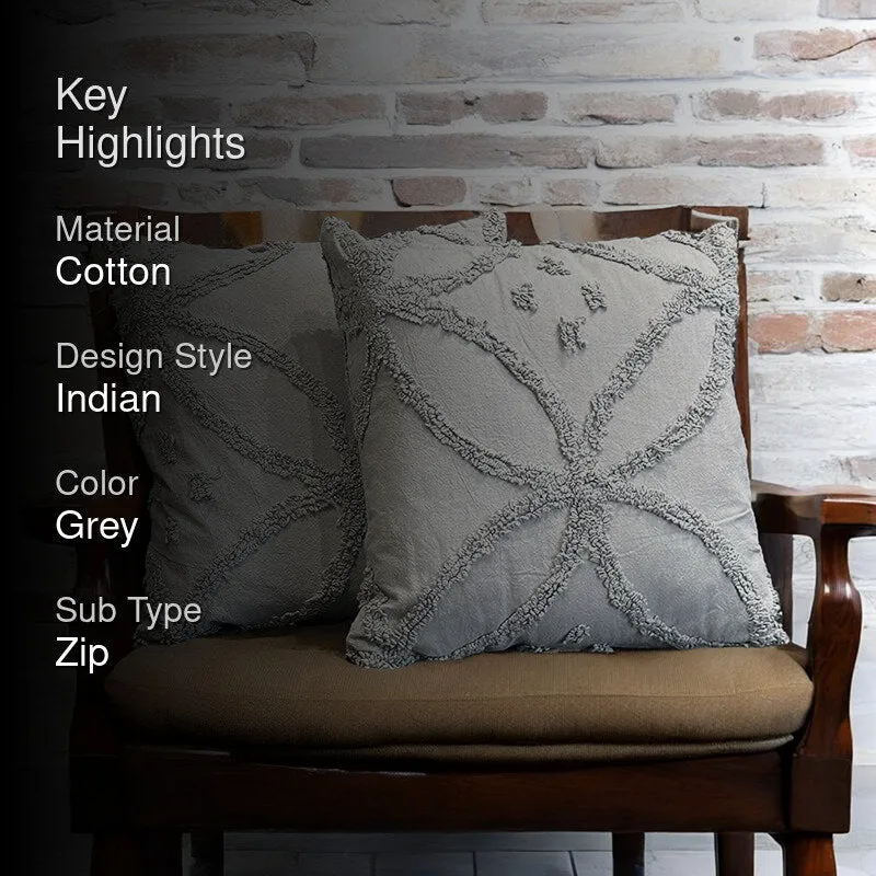 Kata Tufted Cover (Light Grey) - Set Of Two media 2