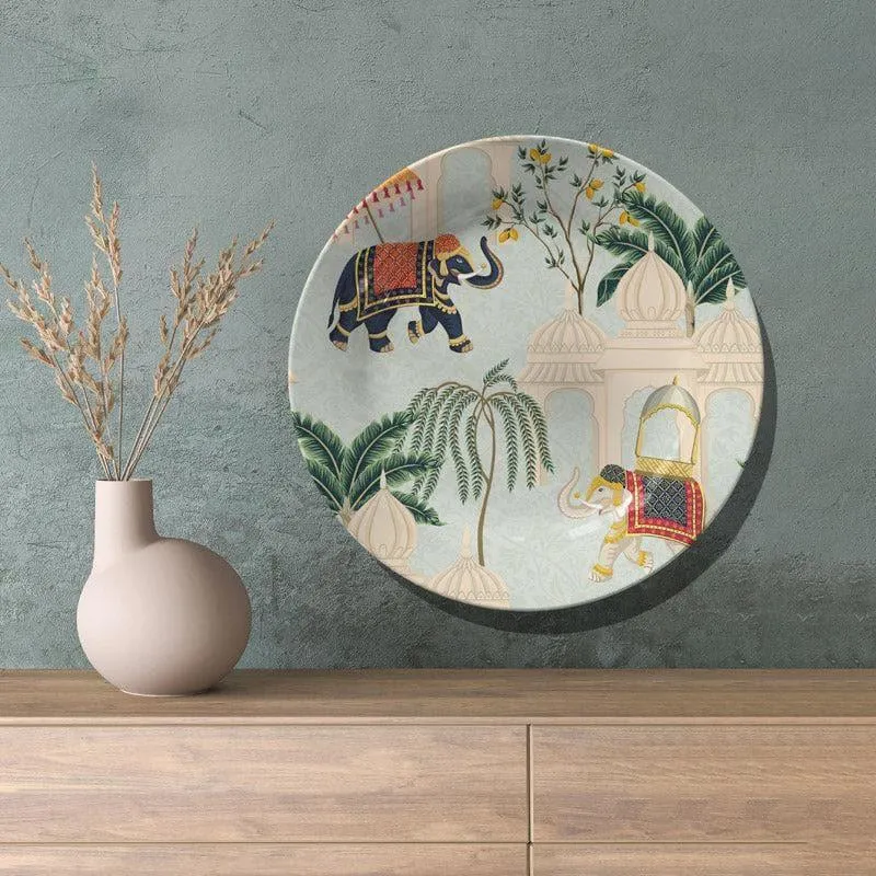 Indian Elephants Heritage Hues Wall Plate media 4