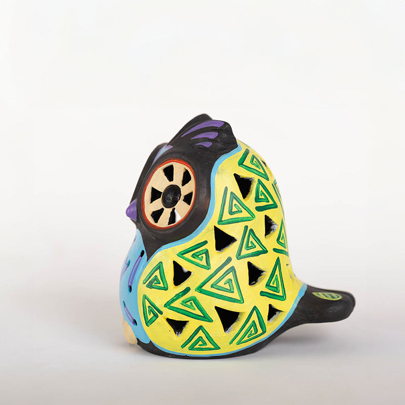 Lumi Owl Terracotta Tea Light Holder - Yellow media 6