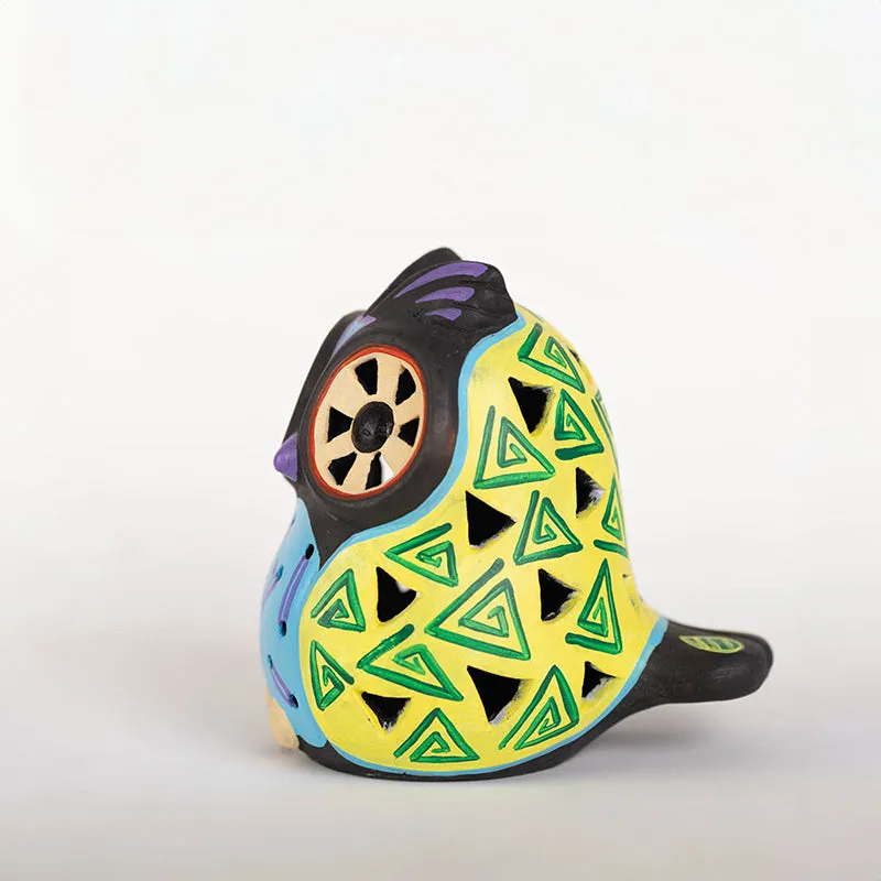 Lumi Owl Terracotta Tea Light Holder - Yellow media 6