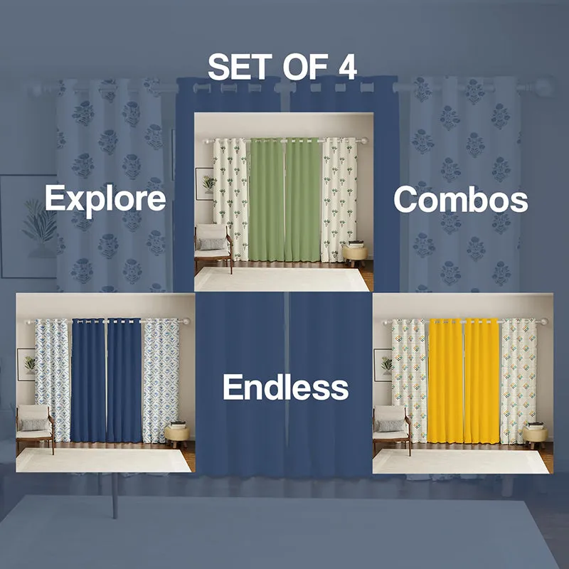 Urban Space Liberty & Aura Curtain (Blue,Indigo) - Set Of Four media 5