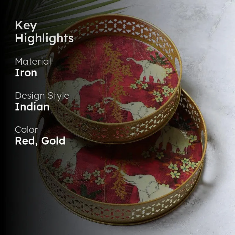 Red Jungle Serving Tray - Set Of Two media 2
