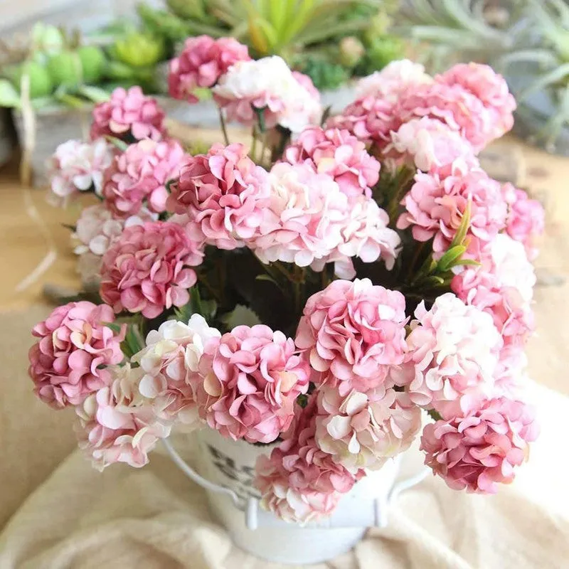 Artificial Hydrangea Flower (Pink) - Set Of Two media 9