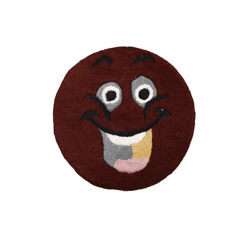 Smile Burst Wool Carpet - Maroon media 1