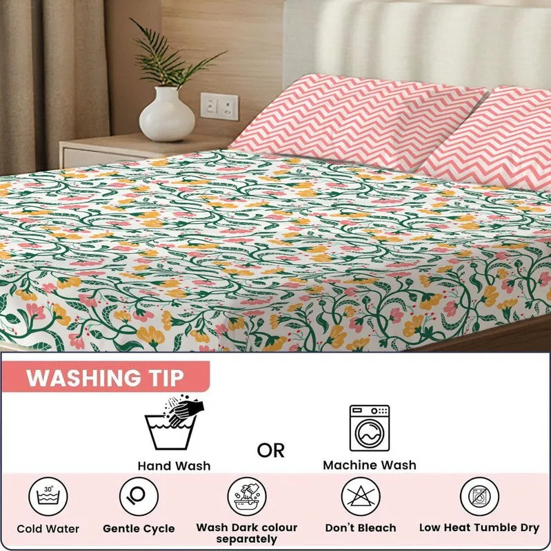 Tropical Garden Floral Cotton Bedsheets (Multicolor) - 200 TC media 7