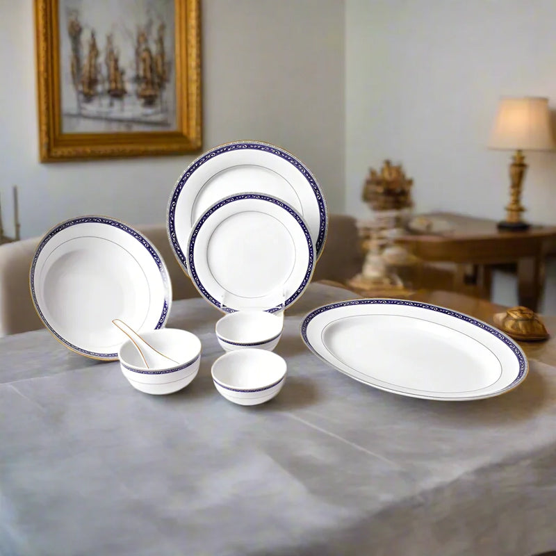Dinole 24k Gold Brushed Porcelain Dinner Set - 33 Piece Set media 4