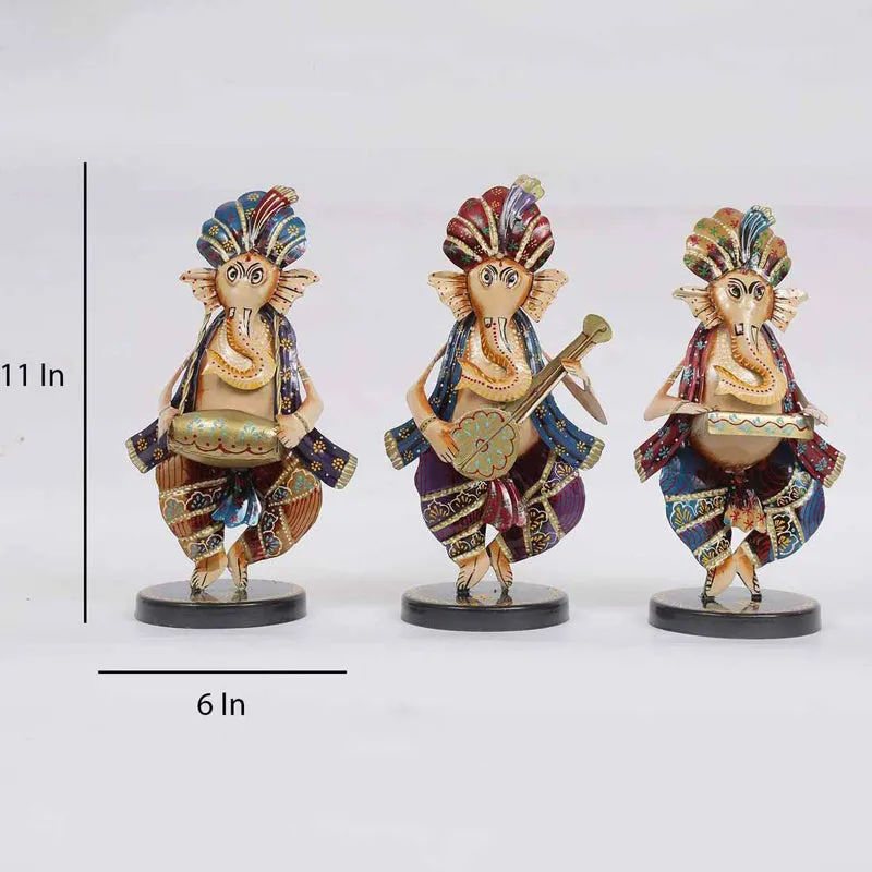 Gana Troupe Showpiece - Set Of Three media 7