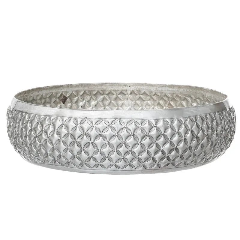 Artisan Hammered Metal Urli - Silver media 4