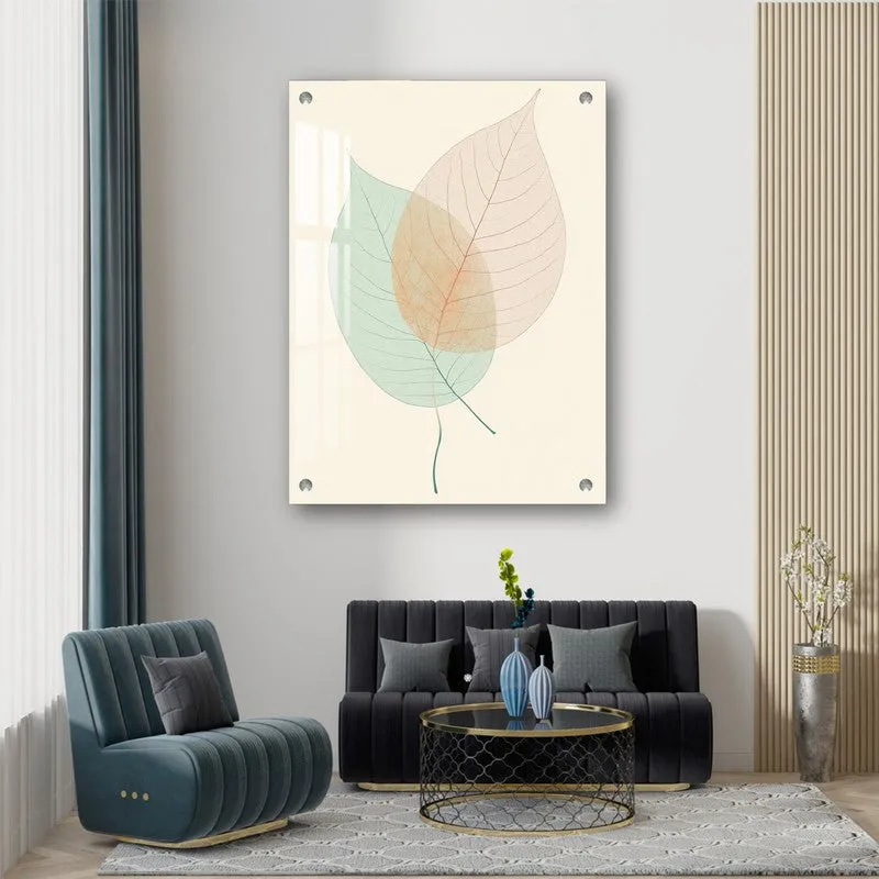 Two-Shade Leaf Nature Acrylic Wall Art media 6
