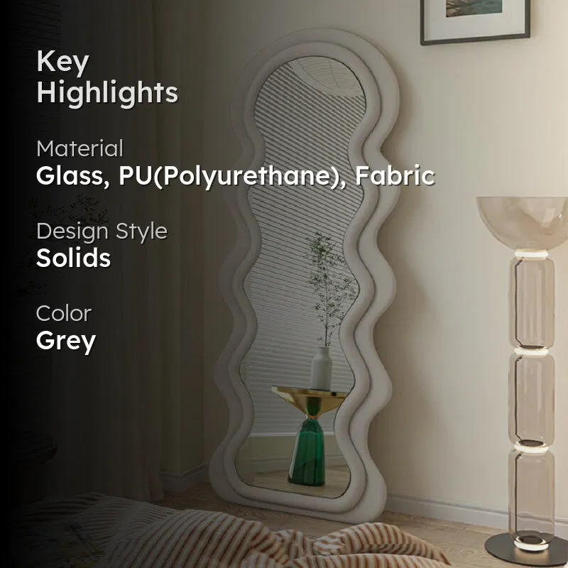 Ripple Edge Floor Mirror - Grey media 2