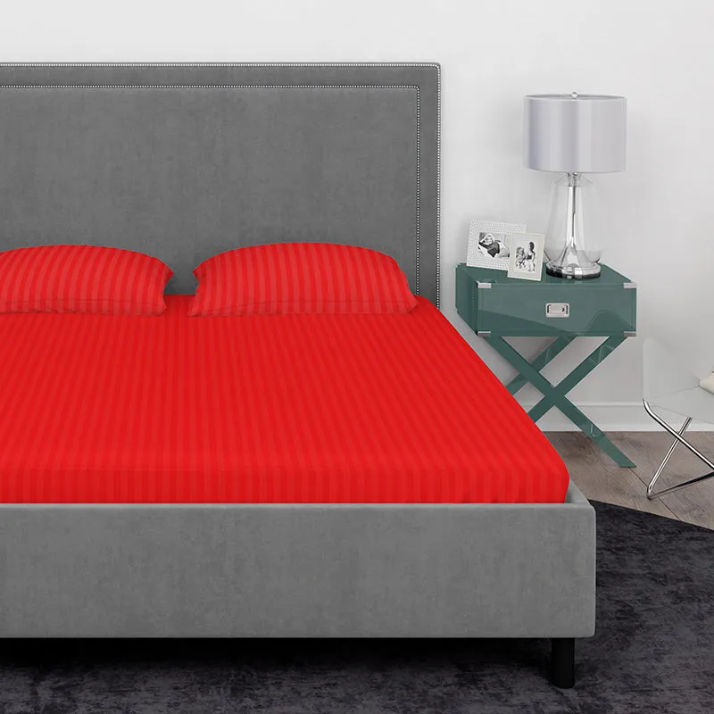 Chic Lines Geometric Cotton Bedsheet (Orange) - 210 TC media 5
